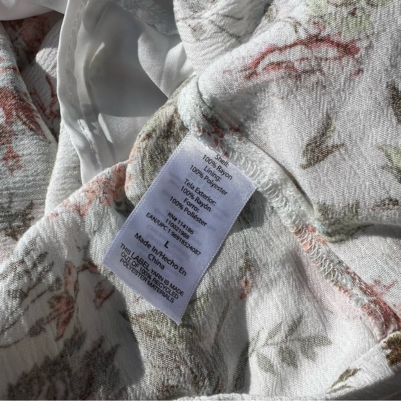 FRYE Floral Sleeveless Button Front Maxi Dress White Pink Green Size Large - Picture 11 of 11